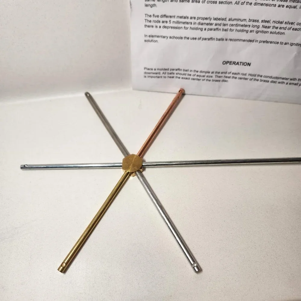 Heat Conductometer Rod Science Chemistry Physics Tool Aluminum brass copper